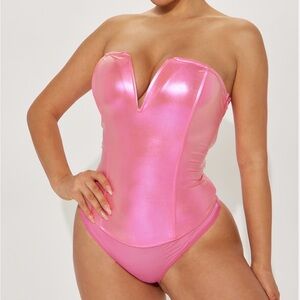 Pink Chrome Out for the Night Bodysuit valentines outfit 💕